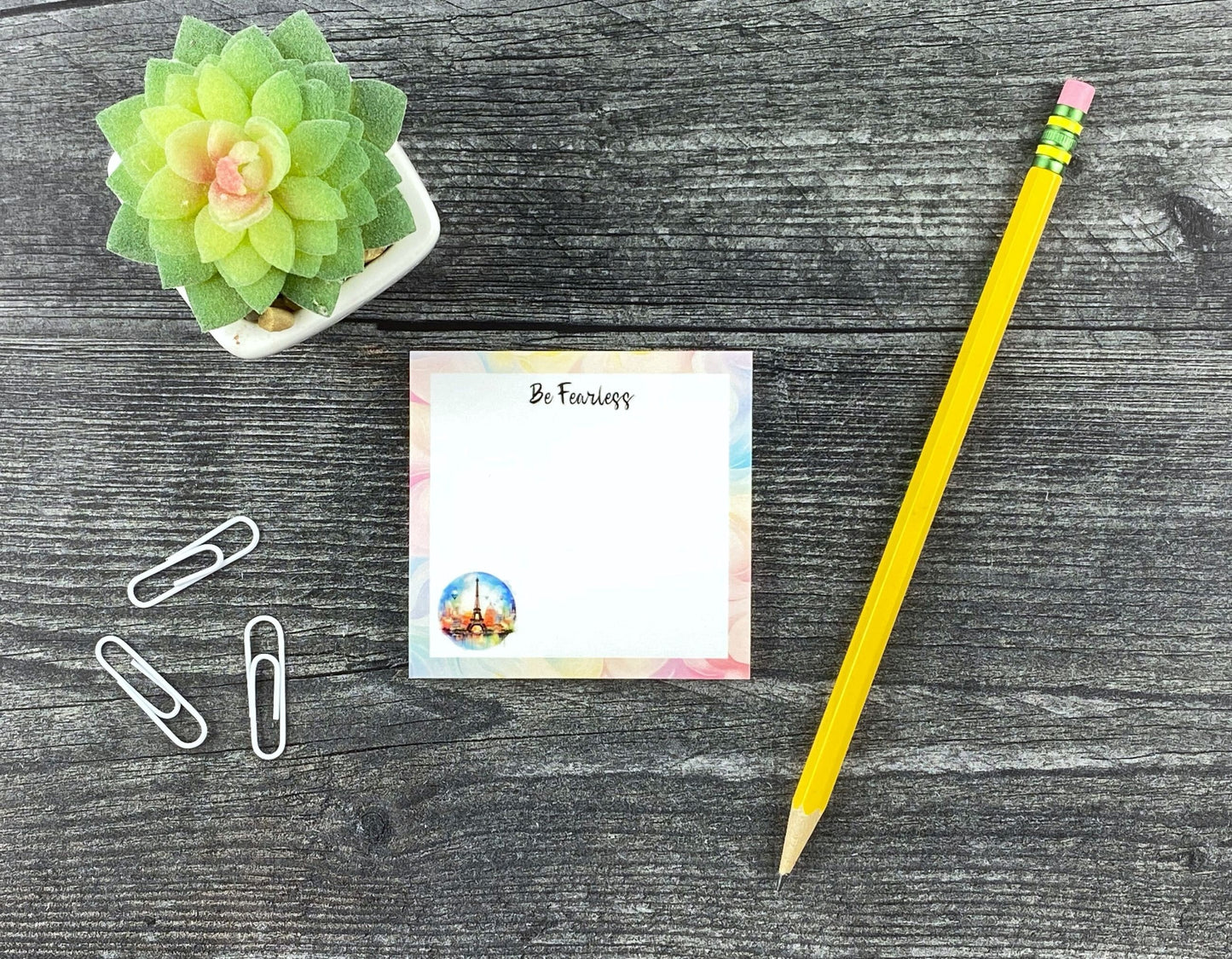 Motivational Parisian Sticky Notes - "Be Fearless" Quote